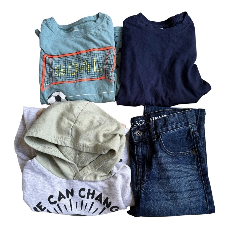 Bundle Boys 10 Set 4PC Lot Blue Denim Jeans Star Wars Hoodie Long Sleeve Tops